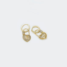 Load image into Gallery viewer, Heart Lock Hoops - Bling Bee Jewels
