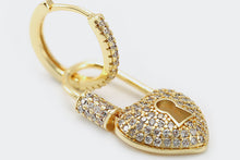 Load image into Gallery viewer, Heart Lock Hoops - Bling Bee Jewels
